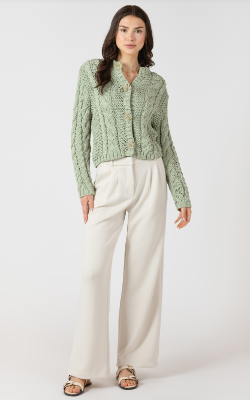 Floral Button Cable Cardigan 2727254