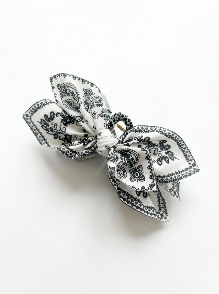 Boho Paisley Hair Bow Scrunchie