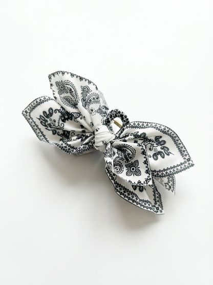 Boho Paisley Hair Bow Scrunchie