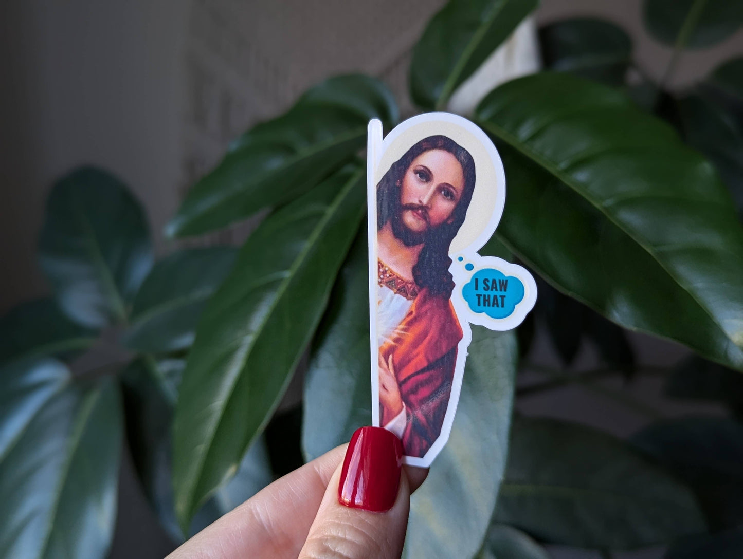 Sticky Moods - I saw that vinyl sticker, funny religious jesus humor