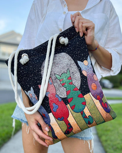 Cats in The Moonlight Tote Bag