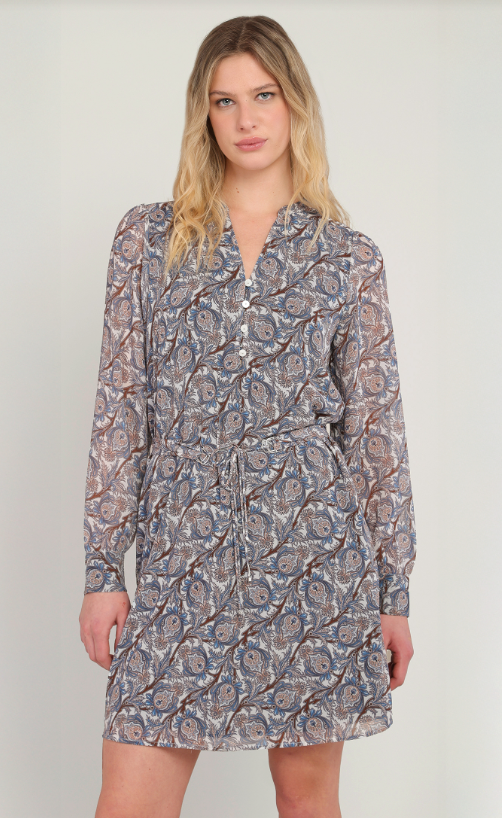 Belted Button Front Detail Dress 2822501