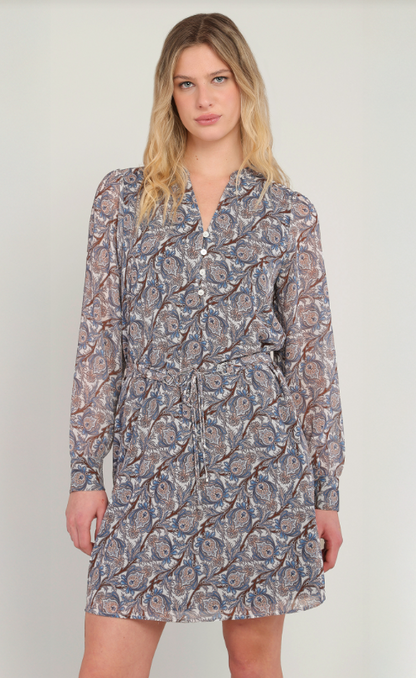 Belted Button Front Detail Dress 2822501