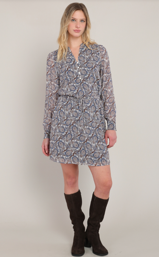 Belted Button Front Detail Dress 2822501