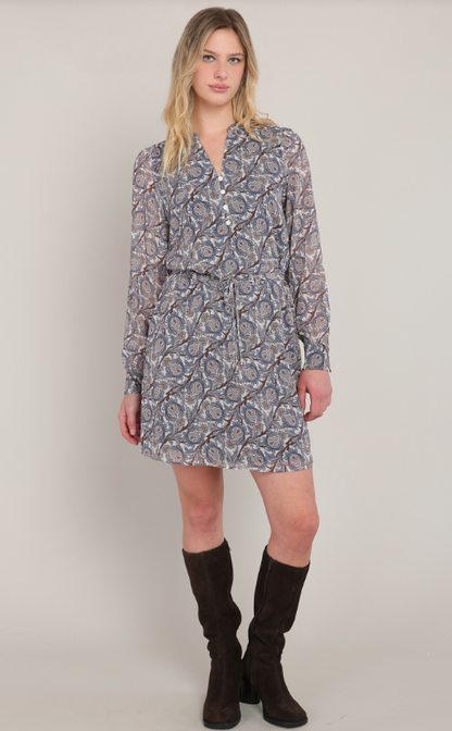 Belted Button Front Detail Dress 2822501