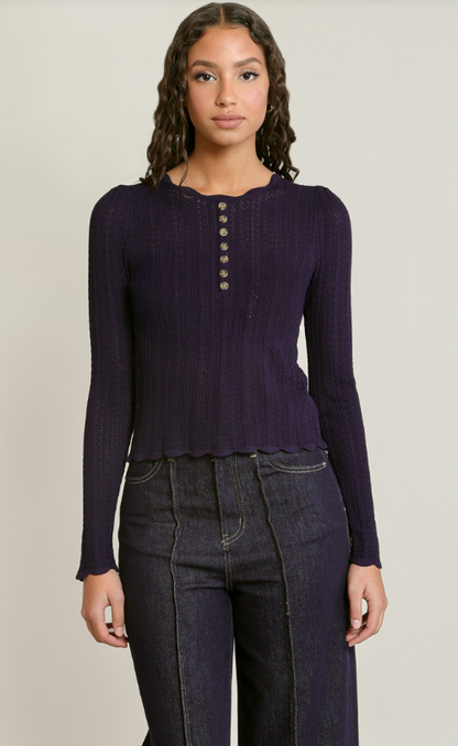 Henley Sweater Top 2827022
