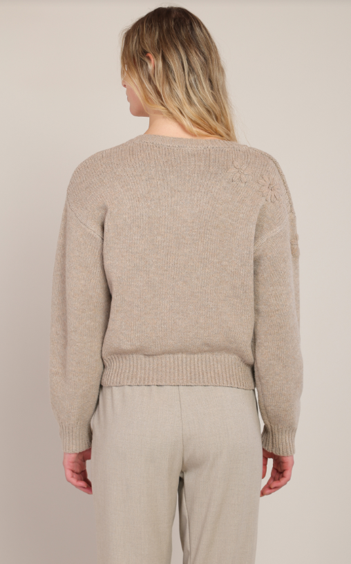 Flower Embroidered Sweater Top 2827041