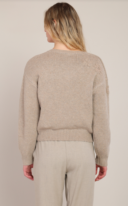 Flower Embroidered Sweater Top 2827041