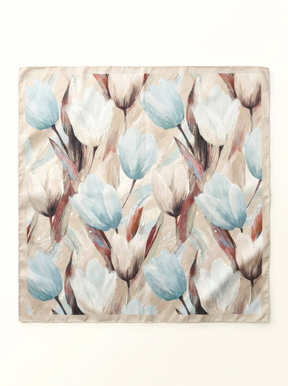 Petalia – Spring/Summer Silk-Feel Floral Square Scarf