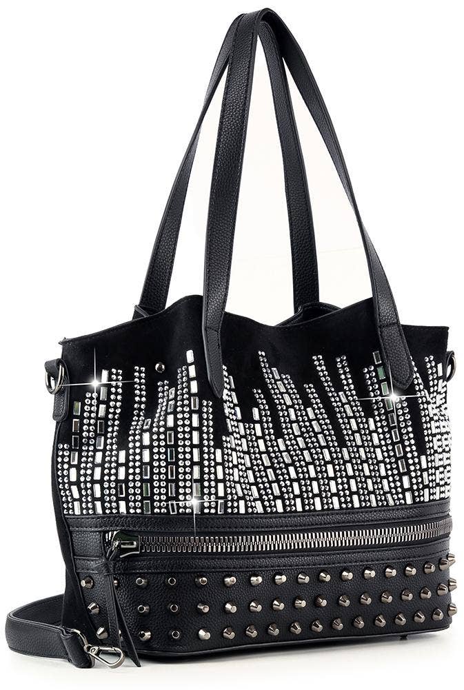Handbag Express - Stud and Stone Tote Handbag