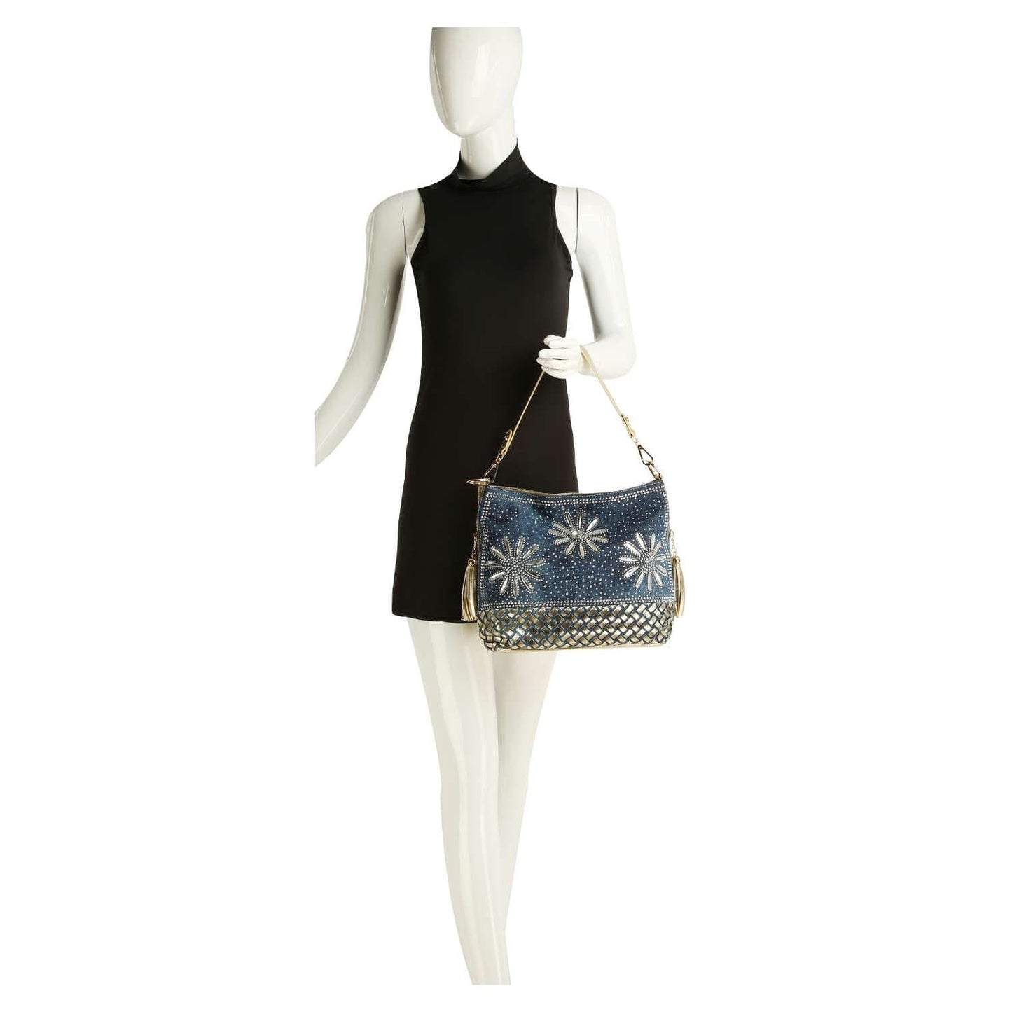 Handbag Express - Daisy Rhinestone Hobo Handbag