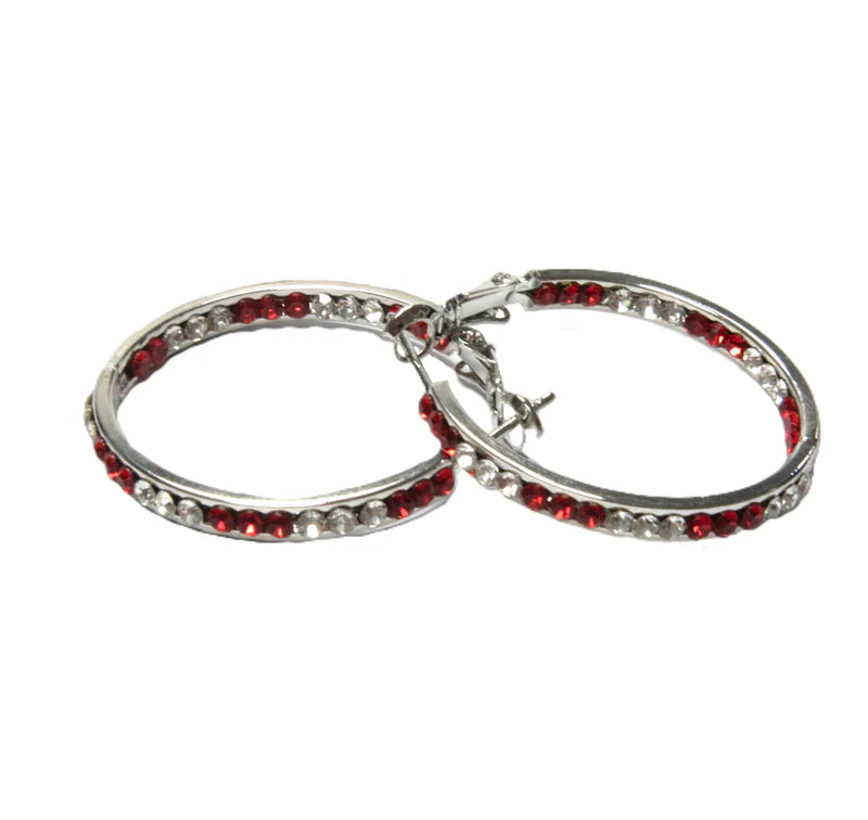 Earring 30mm Round Crystal Hoop Earrings