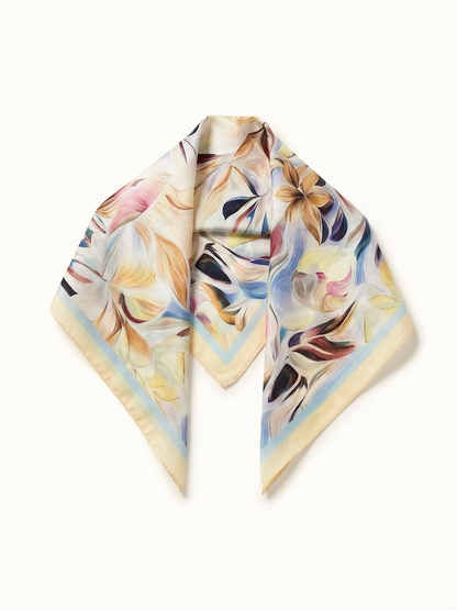 Lila – Spring/Summer Silk-Feel Floral Square Scarf