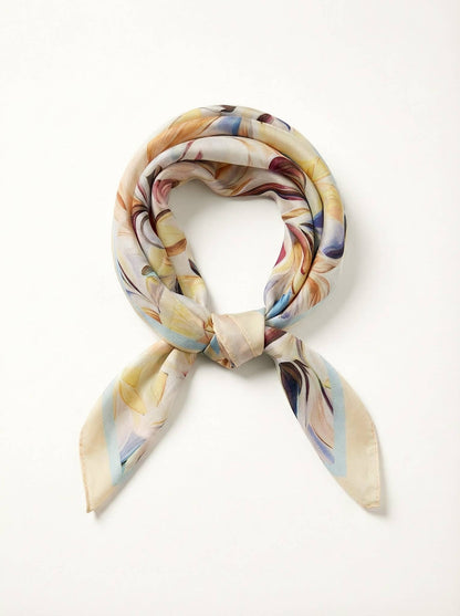 Lila – Spring/Summer Silk-Feel Floral Square Scarf