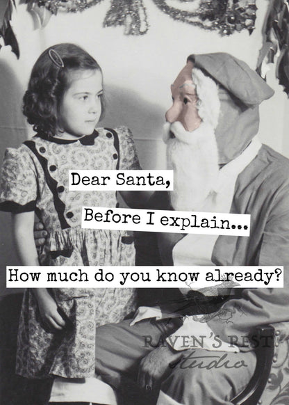 Raven's Rest Studio - Dear Santa, Before I Explain... How Much Do You Know Already