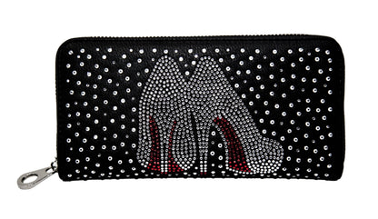 Handbag Express - High Fashion Heels Rhinestone Accordion Wallet