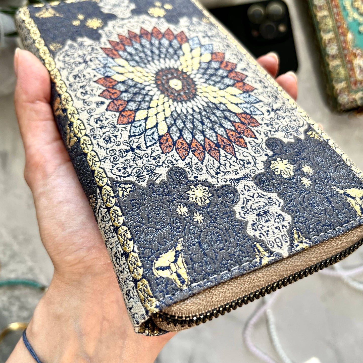 Blue & Cream Wallet Women
