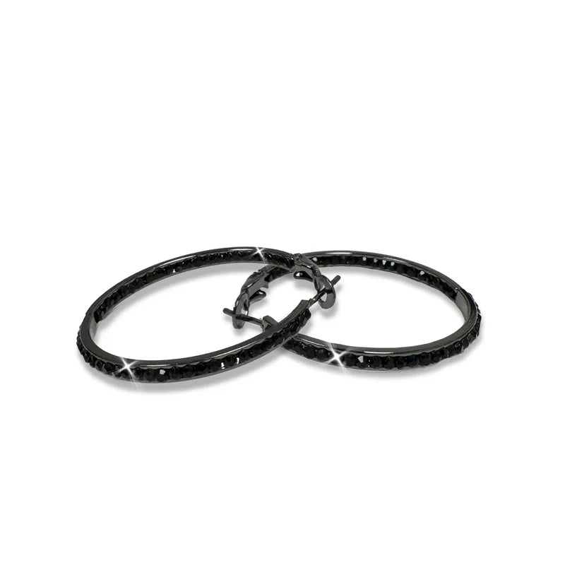 Earring 30mm Round Crystal Hoop Earrings