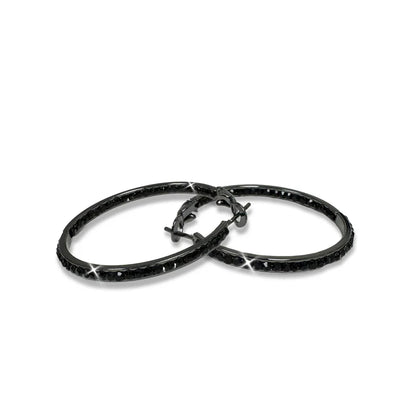 Earring 30mm Round Crystal Hoop Earrings