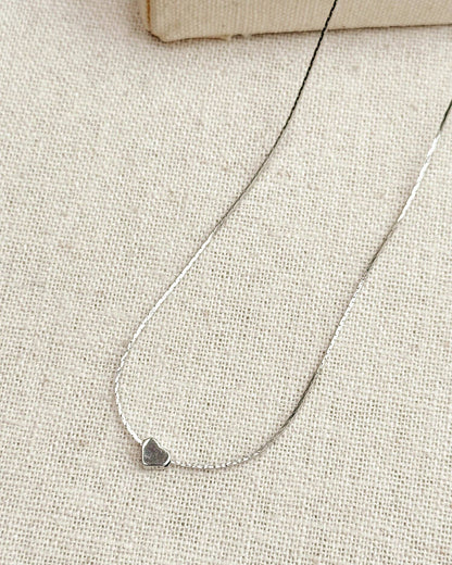Small Heart Pendant Necklace – Minimal Silver Heart Necklace