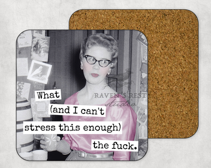 COASTER. WTF. Cheeky Novelty Gift, Funny, Vintage Inspired.
