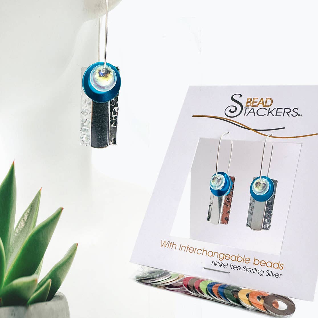 RTWA42 - Earrings come with 9 interchangeable colours.