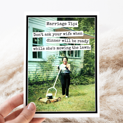 RR842 Marriage Tip. Funny Greeting Card. Anniversary.