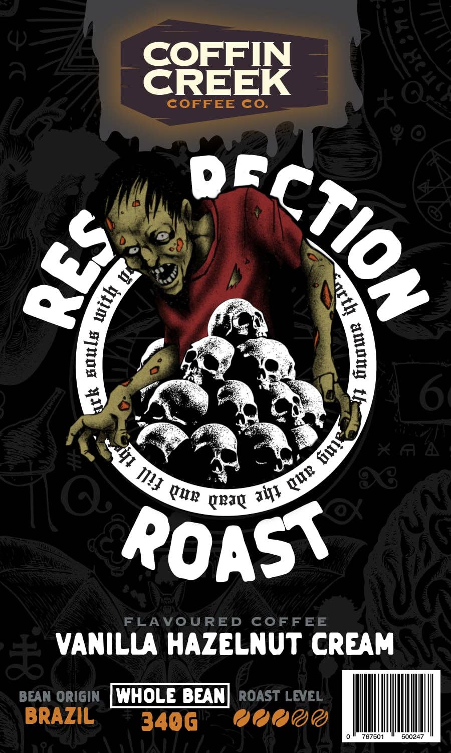 Coffin Creek Coffee - Resurrection Roast - Vanilla Hazelnut Cream Flavor