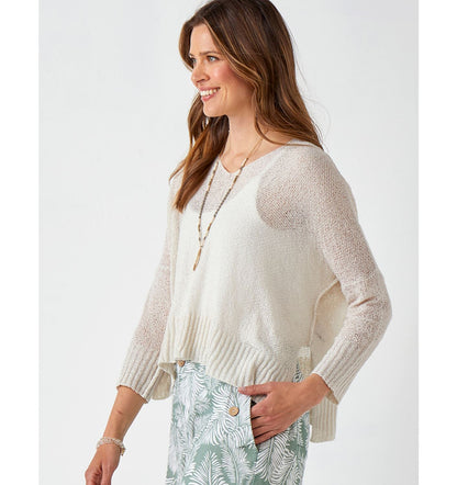 Knit Relaxed V-neck Sweater 408906-SALE