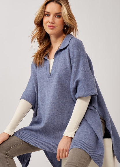 Shirt Collar Poncho SALE