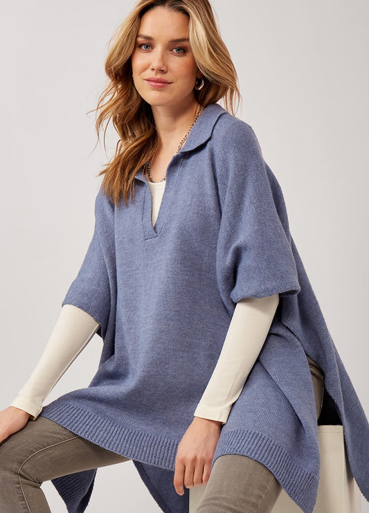 Shirt Collar Poncho SALE