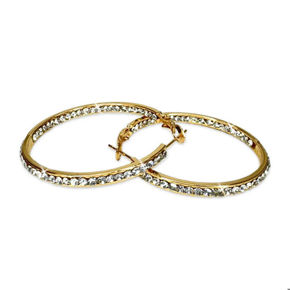 Earring 40mm Round Crystal Hoop Earrings