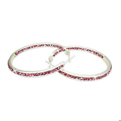 Earring 40mm Round Crystal Hoop Earrings