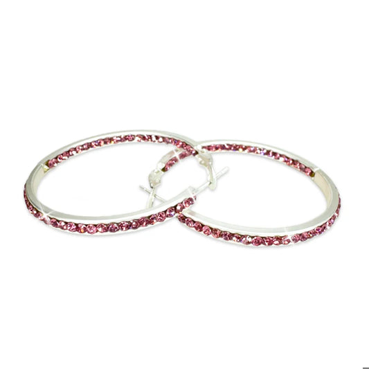 Earring 40mm Round Crystal Hoop Earrings
