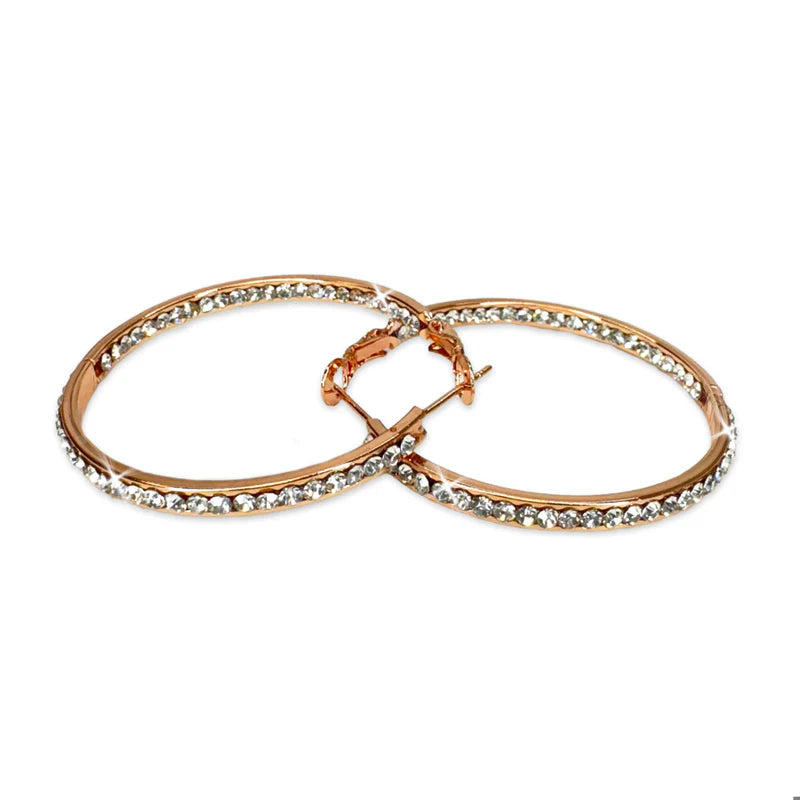Earring 40mm Round Crystal Hoop Earrings