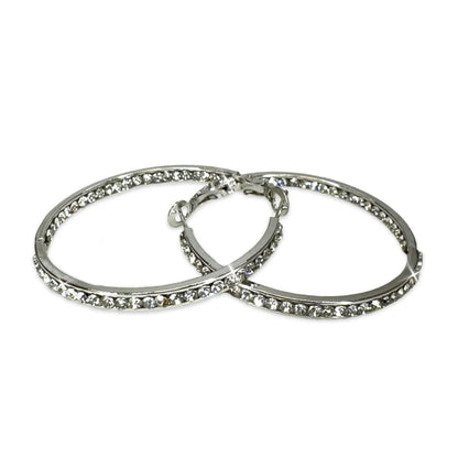 Earring 40mm Round Crystal Hoop Earrings