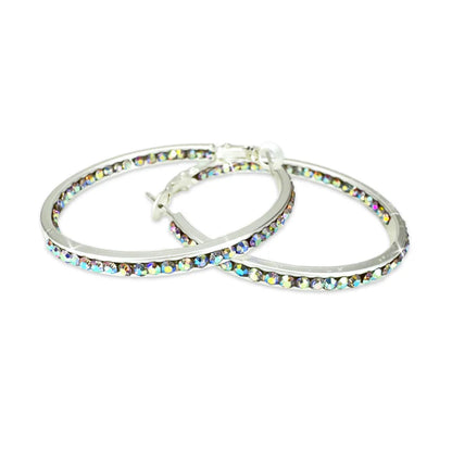 Earring 40mm Round Crystal Hoop Earrings