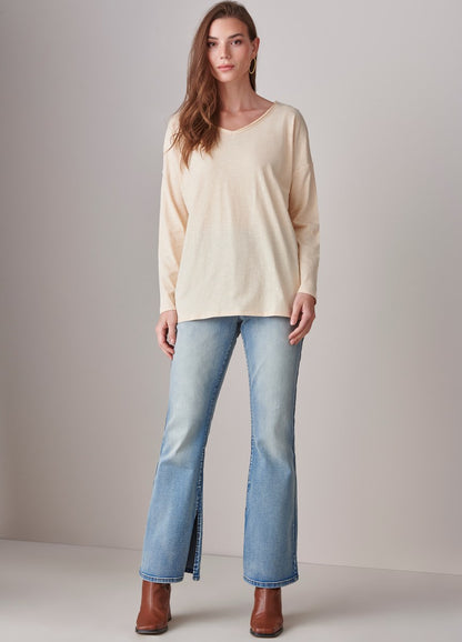Gloria Slub V-Neck Tee