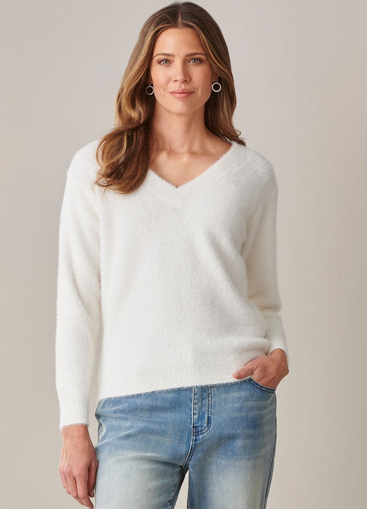 Rachel Eyelash V-Neck Sweater