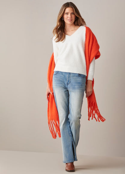 Rachel Eyelash V-Neck Sweater