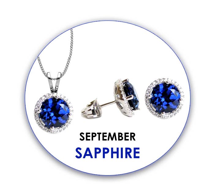 Swarovski CZ Pendant & Earrings Set: January