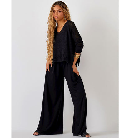 Knit Relaxed V-Neck Sweater 423797