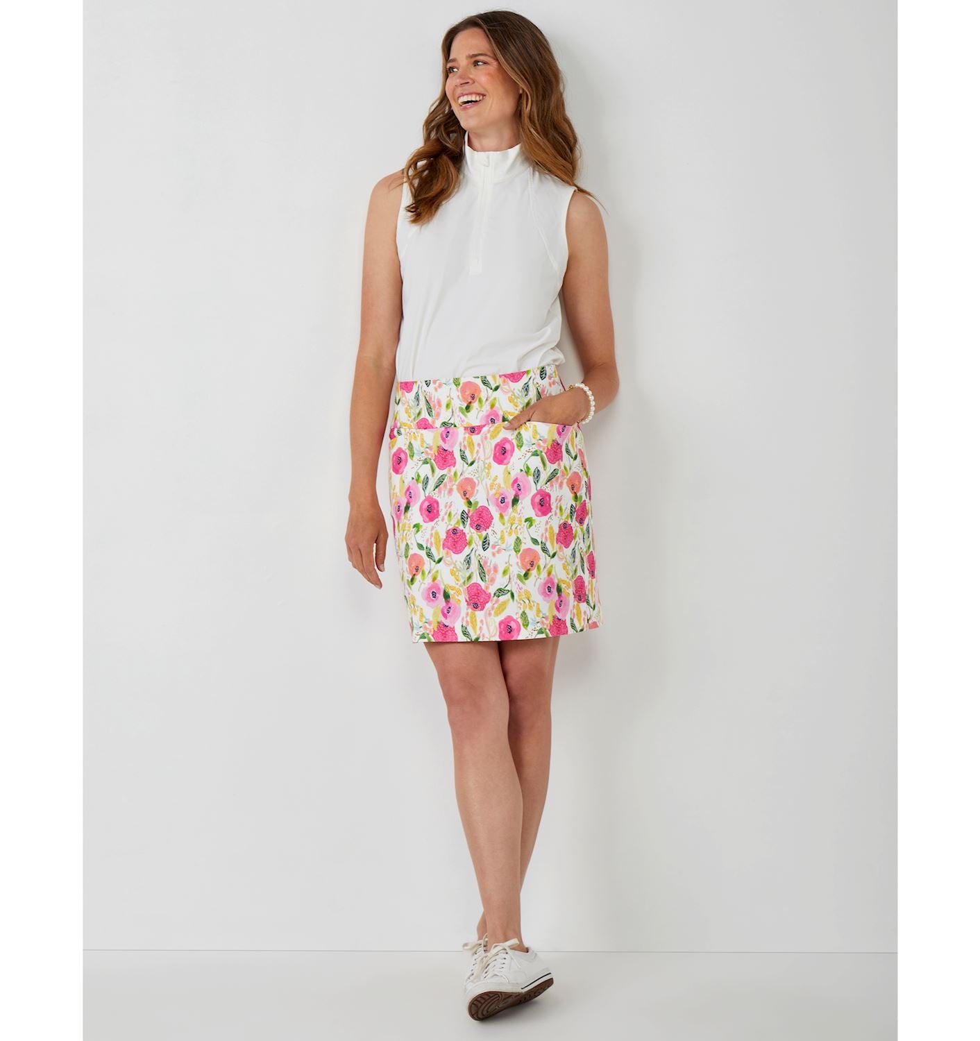 Millennial Fabric Peony Print Skort