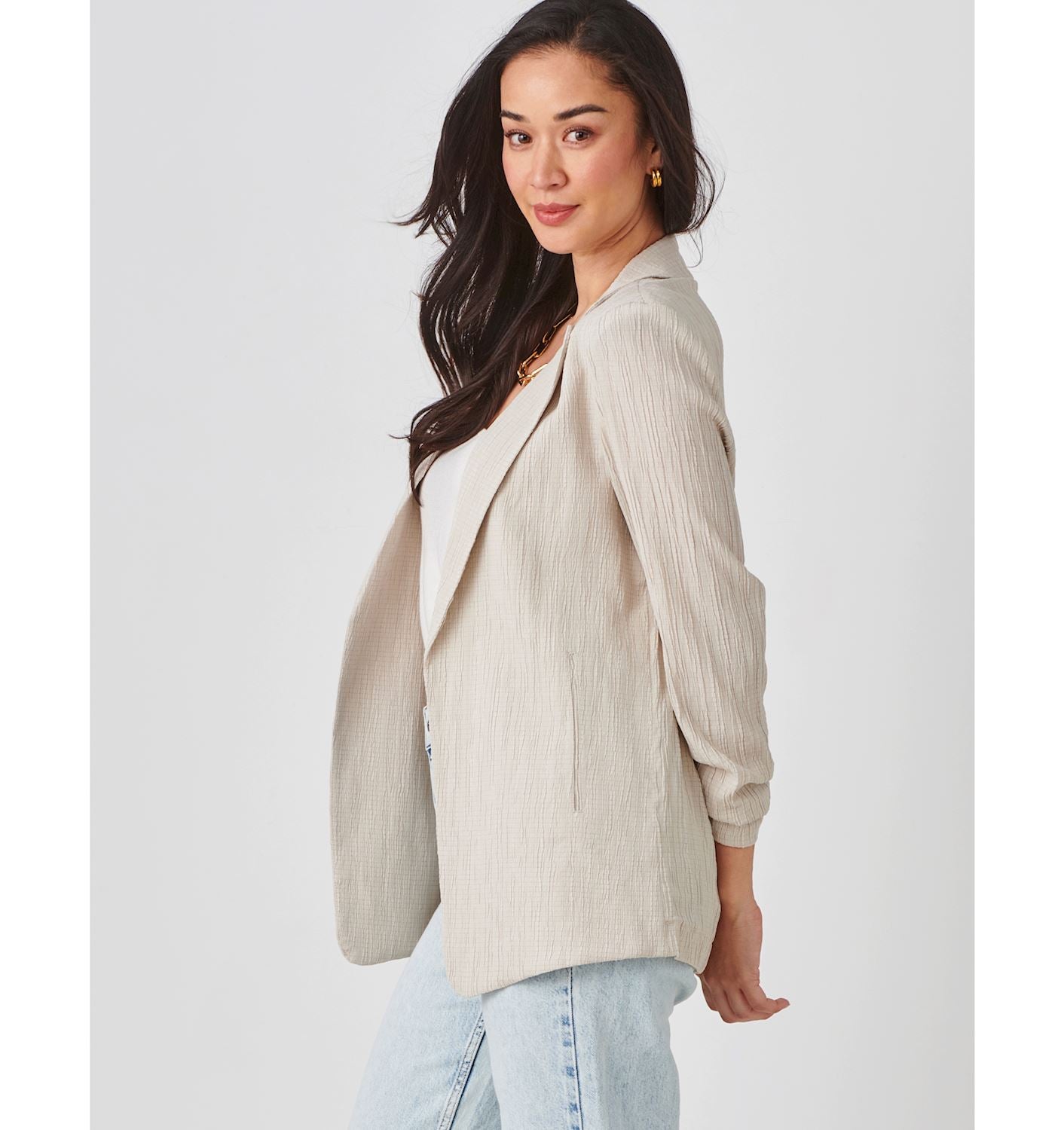 Ruched Sleeve Lightweight Jacket 423814-SALE