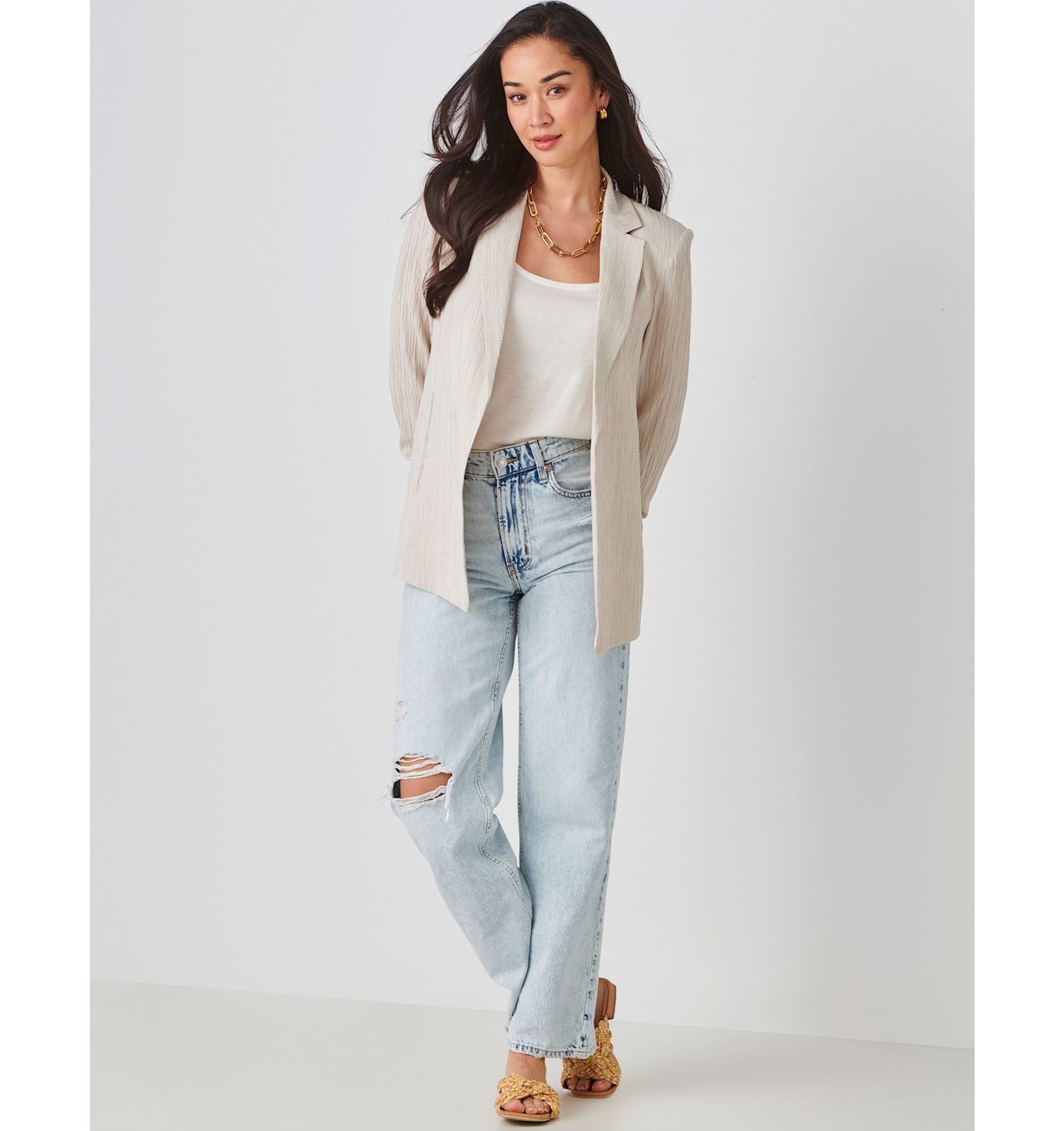 Ruched Sleeve Lightweight Jacket 423814-SALE