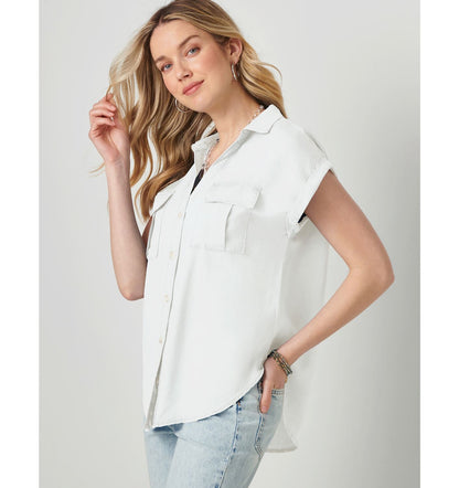 Relaxed Button-Down Lyocell Top 423828