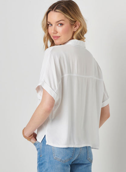 Relaxed Button-Down Lyocell Top 423828