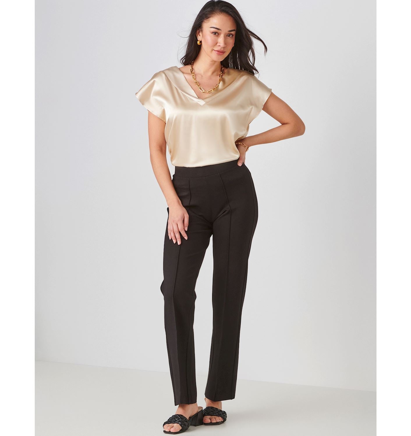 Satin Cap Sleeve Top 423867