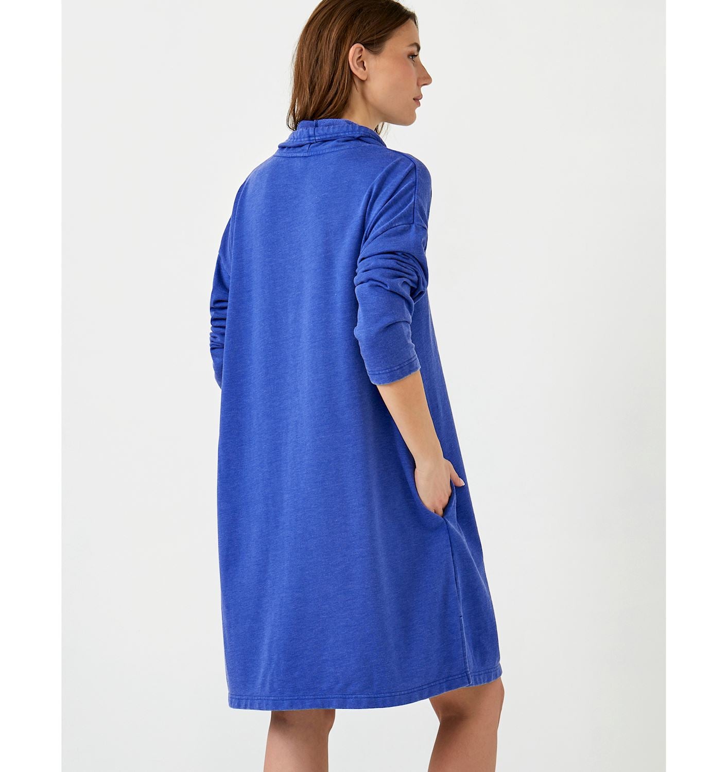 Funnel Neck Sweater Dress-Cobalt Blue SALE