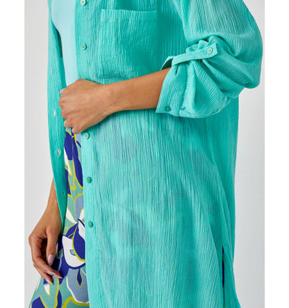 Crinkle Button Down Shirt